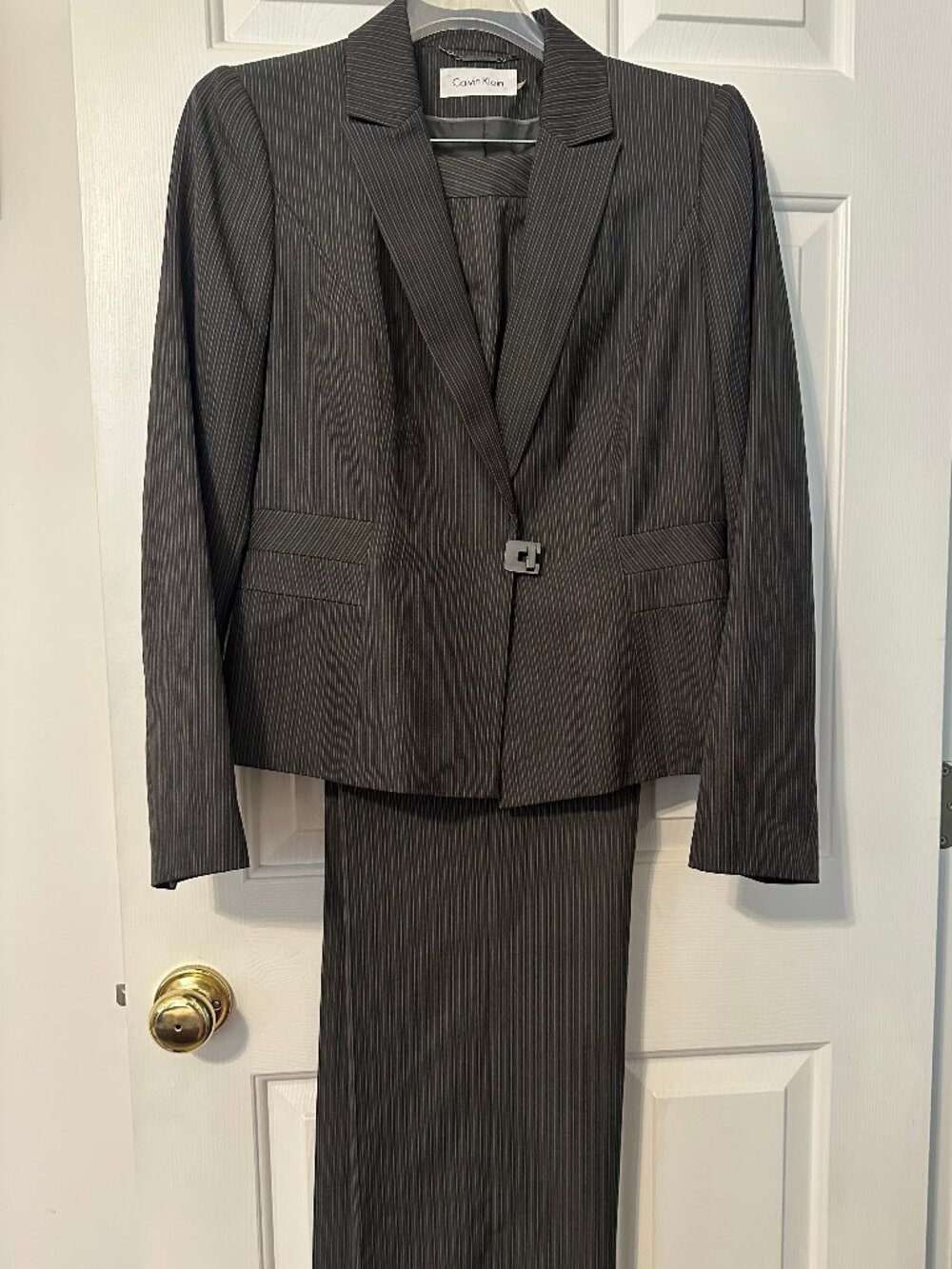 Calvin Klein striped suit Sz 12